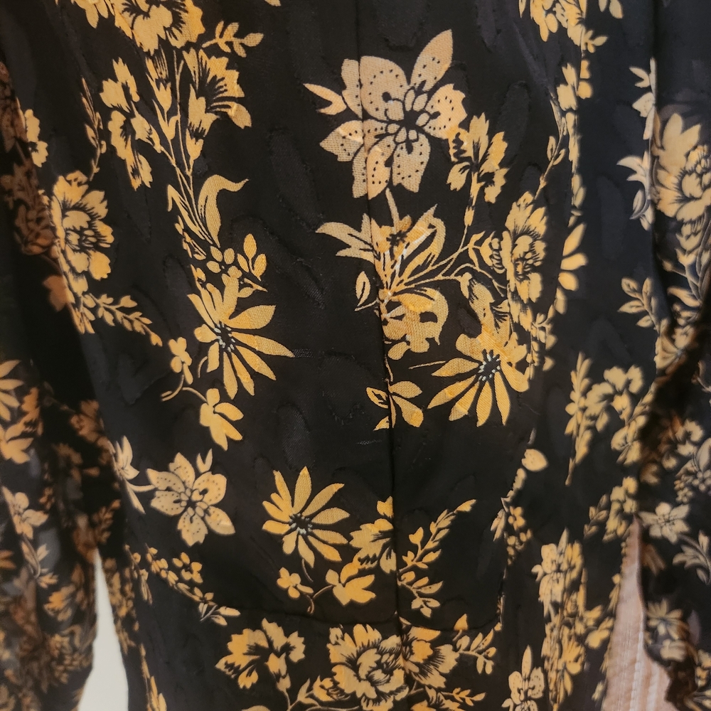 Lulu's "Dressed Up Darling" Black and Gold Floral Long Sleeve Dress - Picture 5 of 5